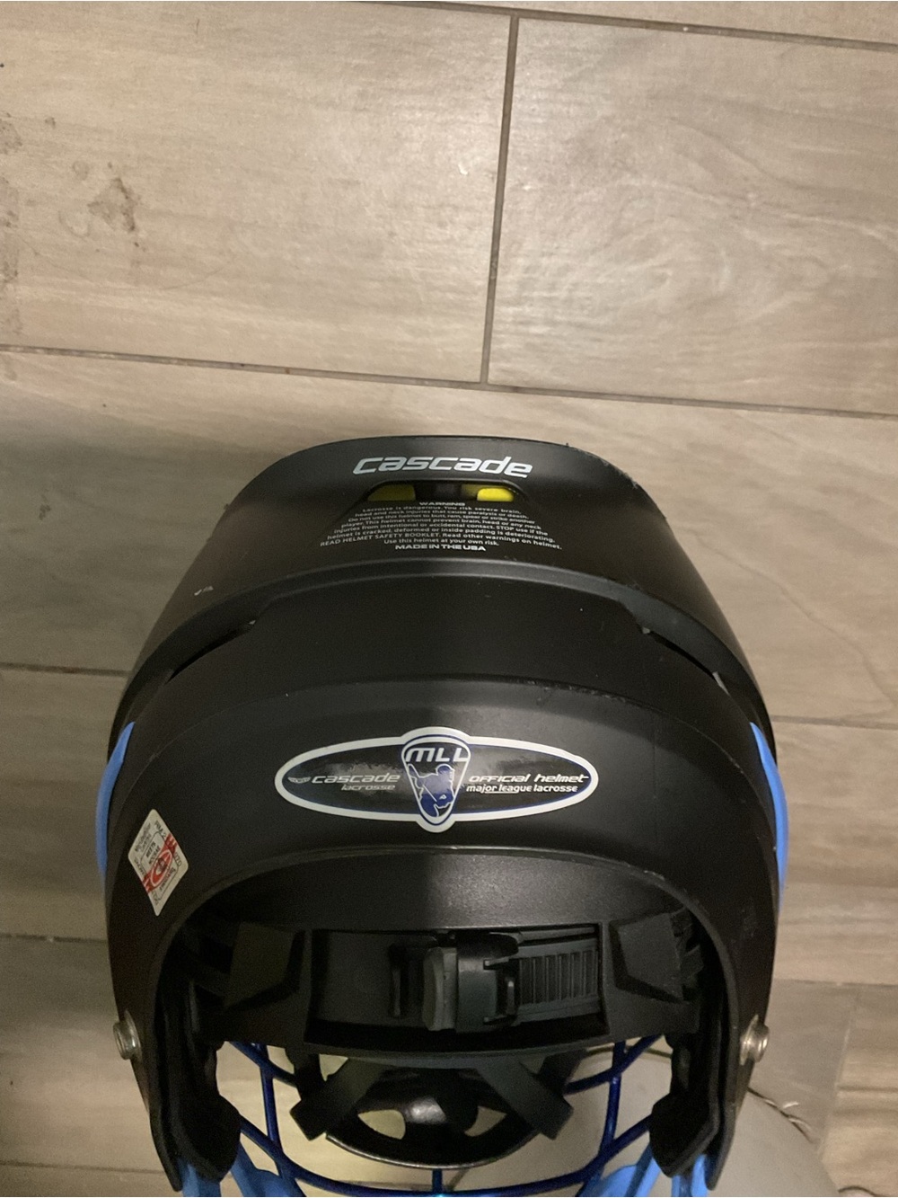 Final Sale! Cascade Vintage Blue Black Lacrosse Helmet Sporting Model R Guard - Picture 5 of 11